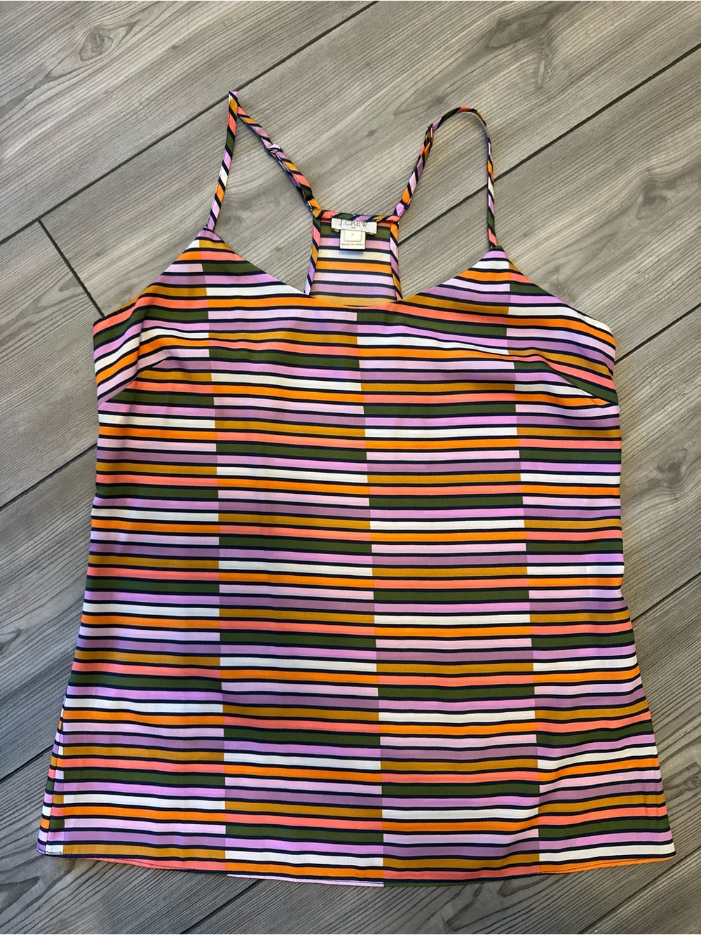 J.Crew Multicolor Striped Racerback Cami Tank Top Women’s Size 2